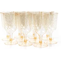 Matana 50 Copas de Vino Transparentes con Brillo Dorado - 170ml - Resistente
